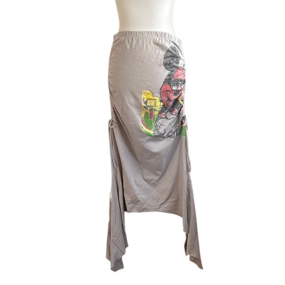 Vintage Y2K Graphic Skirt with Adjustable Sides – Cotton Small ,one of a kind - Picture 2 of 6